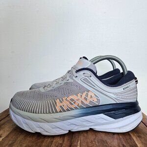 Hoka One One Bondi 7 Women’s Size 7.5D Gray 1110519 LRBI Running Sneakers Shoes